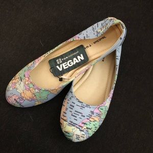 NWT Map Ballet Flats